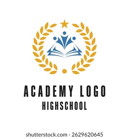 academy highschool logo design concept idea