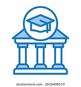 Academy Icon Blue Dualtone Design Vector Illustration