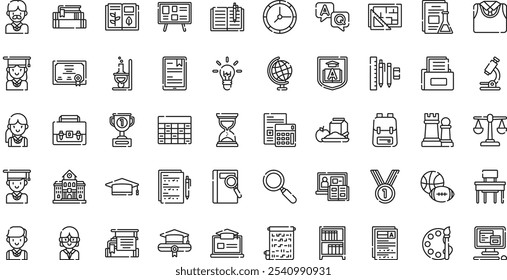 Academy icons High-Quality Vector Icons Collection with Editable Stroke. Ideal for Professional and Creative Projects.