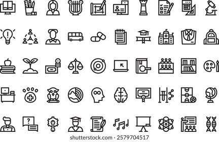 Academy icons High-Quality Vector Icons Collection with Editable Stroke. Ideal for Professional and Creative Projects