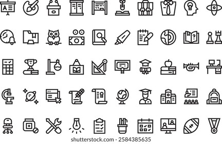 Academy icons High-Quality Vector Icons Collection with Editable Stroke. Ideal for Professional and Creative Projects.