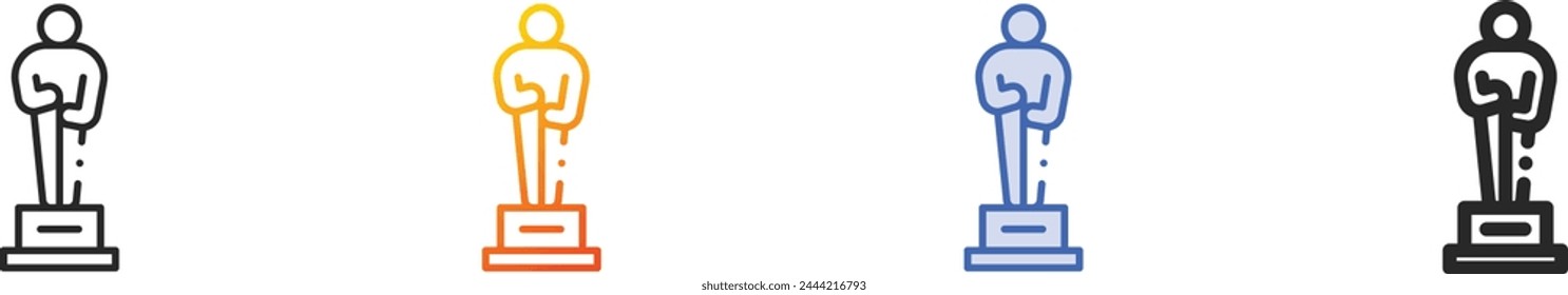 academy icon.Thin Linear, Gradient, Blue Stroke and bold Style Design Isolated On White Background