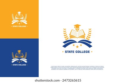 Academy institute logo design. State college logo design