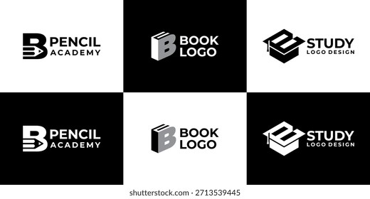 academy logo letra B Vector moderno, diseño de logo educativo