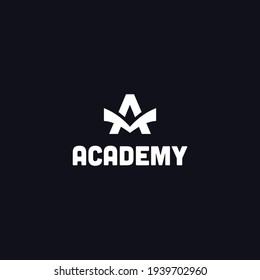 academy logo, letter A with book