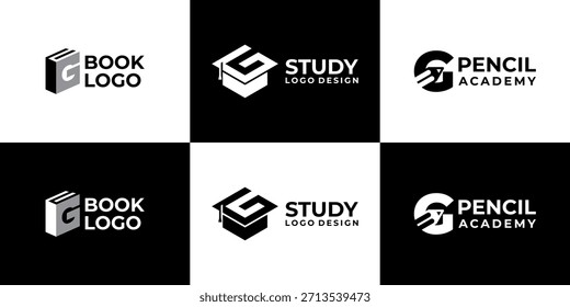 academy logo letter G vector modern, education logo design