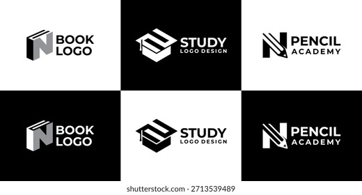 letra do logotipo da academia N vetor moderno, design do logotipo da educação