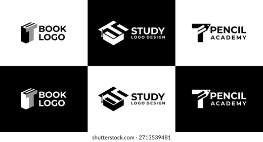 academy logo letter T vector modern, education logo design