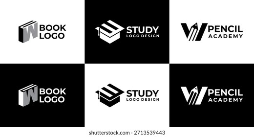 Akademie Logo Buchstabe W Vektor modern, Bildung Logo Design