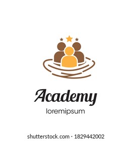 Símbolo del logotipo de la Academia o diseño de plantillas de iconos 