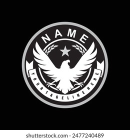 Academy logo vector illustration with vintage and elegant presentation on dark background