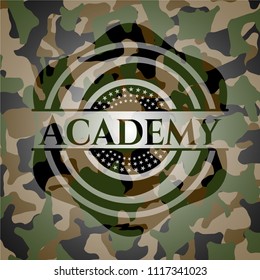 Academy on camouflaged texture