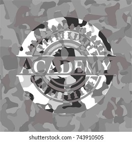Academy on grey camouflage pattern
