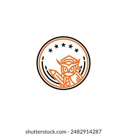 Academy Owl School Logo Design Vector