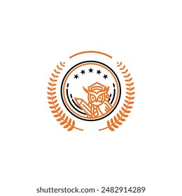 Academy Owl School Logo Design Vector