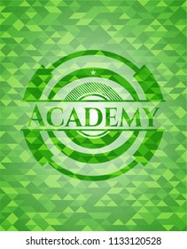 Academy realistic green mosaic emblem
