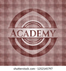 Academy red geometric pattern emblem. Seamless.