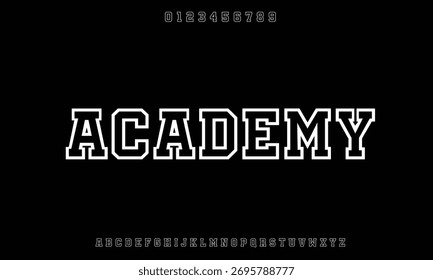 Academia Alfabeto tipográfico de Vector regular con números