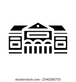 academy school building glyph icon vector. academy school building sign. isolated symbol illustration