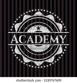 Academy silver emblem. Vector Illustration. Mosaic.