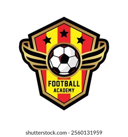 Academy soccer sport club logo design vector. Logo design template for soccer team or soccer academy.