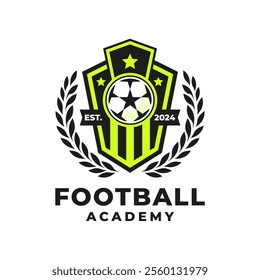 Academy soccer sport club logo design vector. Logo design template for soccer team or soccer academy.