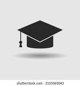 Academy symbol with hat icon. Vector illustration on white.