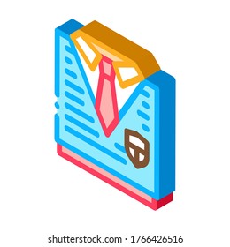 Academy Uniform Concept Icon Vector. Isometric Academy Uniform Concept sign. color isolated symbol illustration