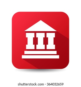 Academy vector icon, red button, school symbol