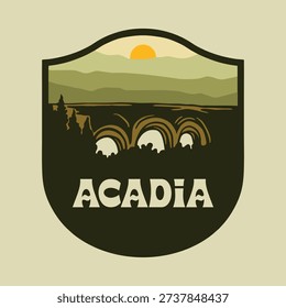 ACADIA BRIDGE NATIONAL PARK VECTOR LOGO