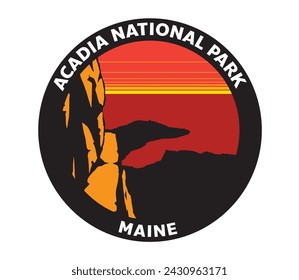 Acadia Nationalpark Maine Vektor-Logo