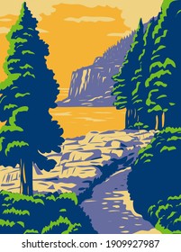 Acadia National Park in Mount Desert Island Maine United States WPA Poster Art