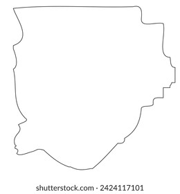 Acadia Parish, Louisiana. Outline of the map