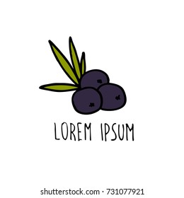 acai berries doodle icon