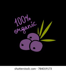 acai berries doodle icon