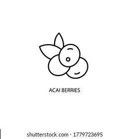 Acai Berries Simple Thin Line Icon Vector Illustration