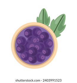 acai berry bowl illustration vector isolated