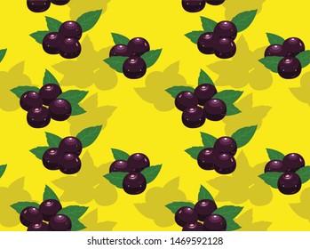 Acai Berry Cute Character Seamless Wallpaper Background Pattern-01