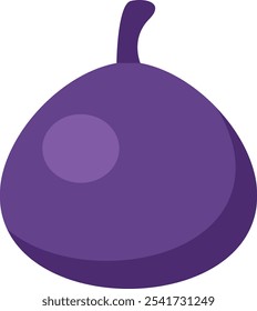 Acai Berry Fruit Flat Vector Illustration on White Background
