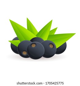 Icono de Berry de Acai. Caricatura de un icono del vector de bayas de acai para el diseño web aislado en fondo blanco