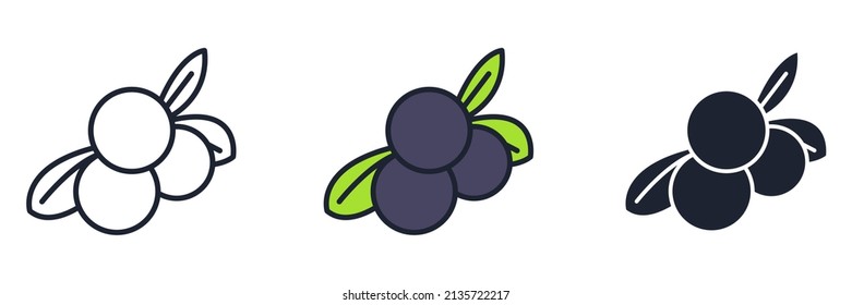 acai berry icon symbol template for graphic and web design collection logo vector illustration