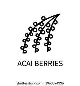 Acai Berry Line Icon In Simple Style. Healthy Healthy Food. Vector sign in a simple style isolated on a white background