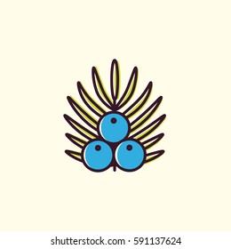 Acai berry logo in linear and flat style. 
Organic superfoods for health and diet. Detox and weightloss supplements.