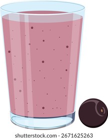 Acai Beere Smoothie Vektorgrafik.