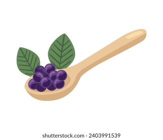 vector de cuchara de berry de acai aislado