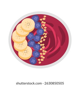 acai bowl with fruit topping illustration
