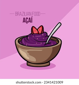 Acai bowl with fruits - Brazilian food