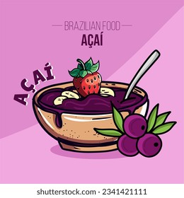 Acai bowl with fruits - Brazilian food