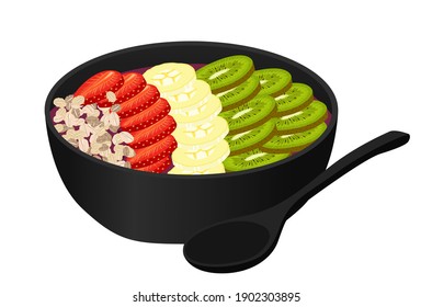 acai bowl with oat and fruit