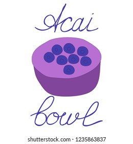 Acai bowl vector isolated